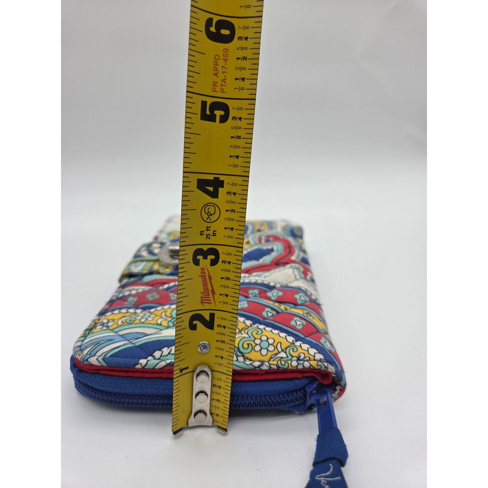 Vera Bradley Turnlock Wallet OS Multicolor Paisley Womens Quilted Zip Around - Picture 10 of 11